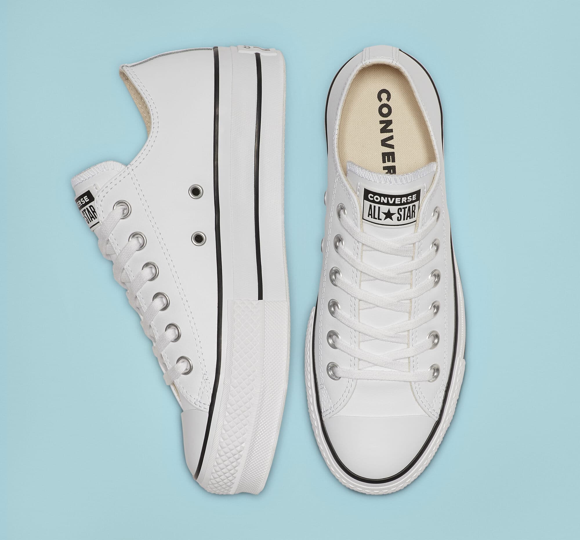 All white leather platform converse deals